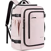 LIGHT FLIGHT Travel Backpack, TSA Friendly Flight Approved Carry on Backpack Water-resistant Lightweight Business Large Weekender Bag Casual Daypack 17.3" Laptop Backpack for Men Women, Pink