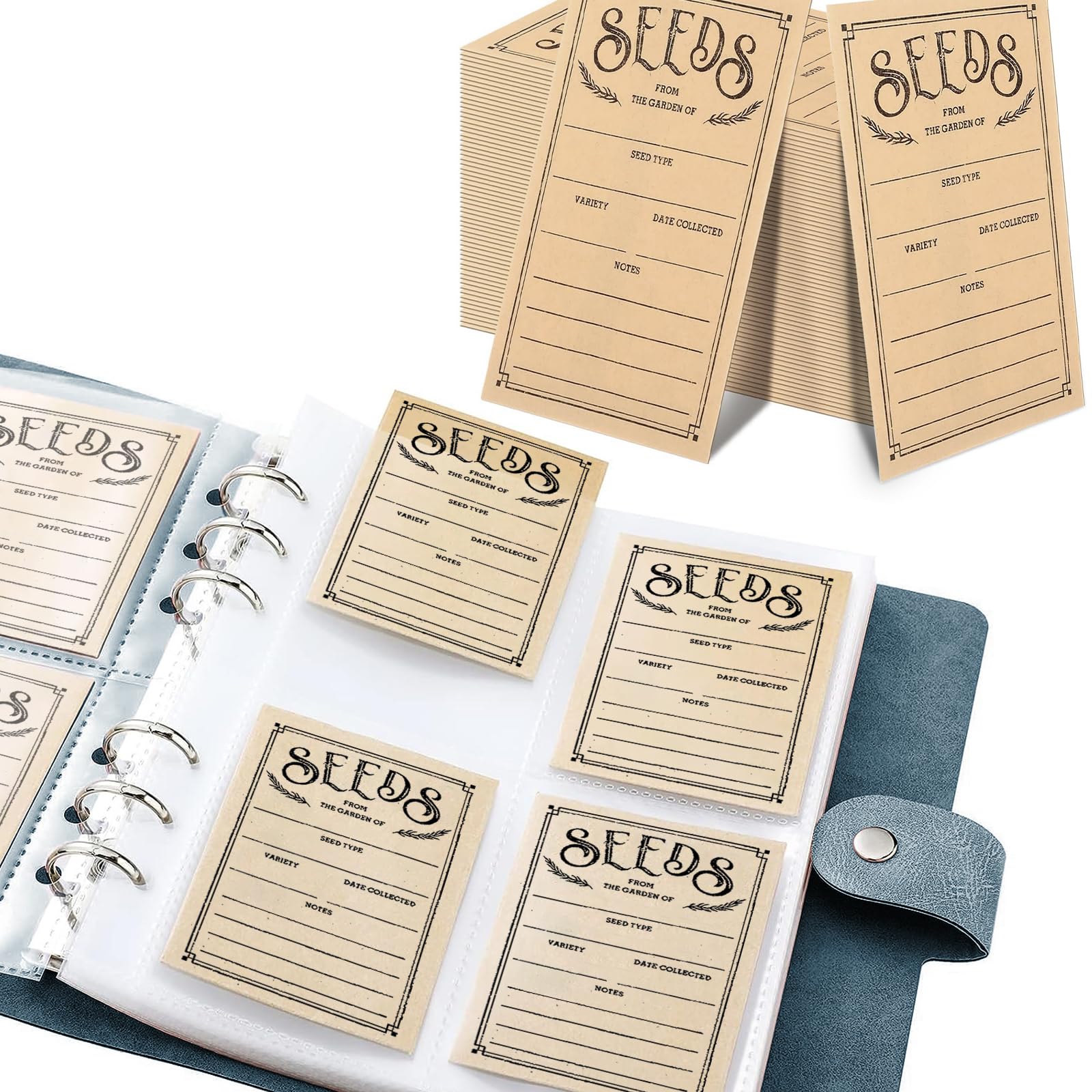 100pc Seed Saver Envelopes - Self Sealing Seed Storage Organizers for Garden, Ideal for Every Gardener (Blue) — image 1