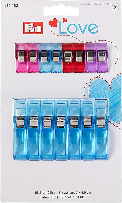 Prym Love Fabric Clips 2 6 5 5 Cm Light Blue Red Purple Pink 18 4 X 10 8 X 1 5 Cm Amazon Co Uk Kitchen Home