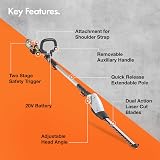 VonHaus Cordless Pole Hedge Trimmer 20V Long Reach 193-244cm view 7