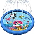 SplashEZ 89’’ Extra Large Splash Pad for Kids and Dogs Great Outdoor Toys for Toddlers 1-3 and Kids Ages 4-8 | Wading Pool fo