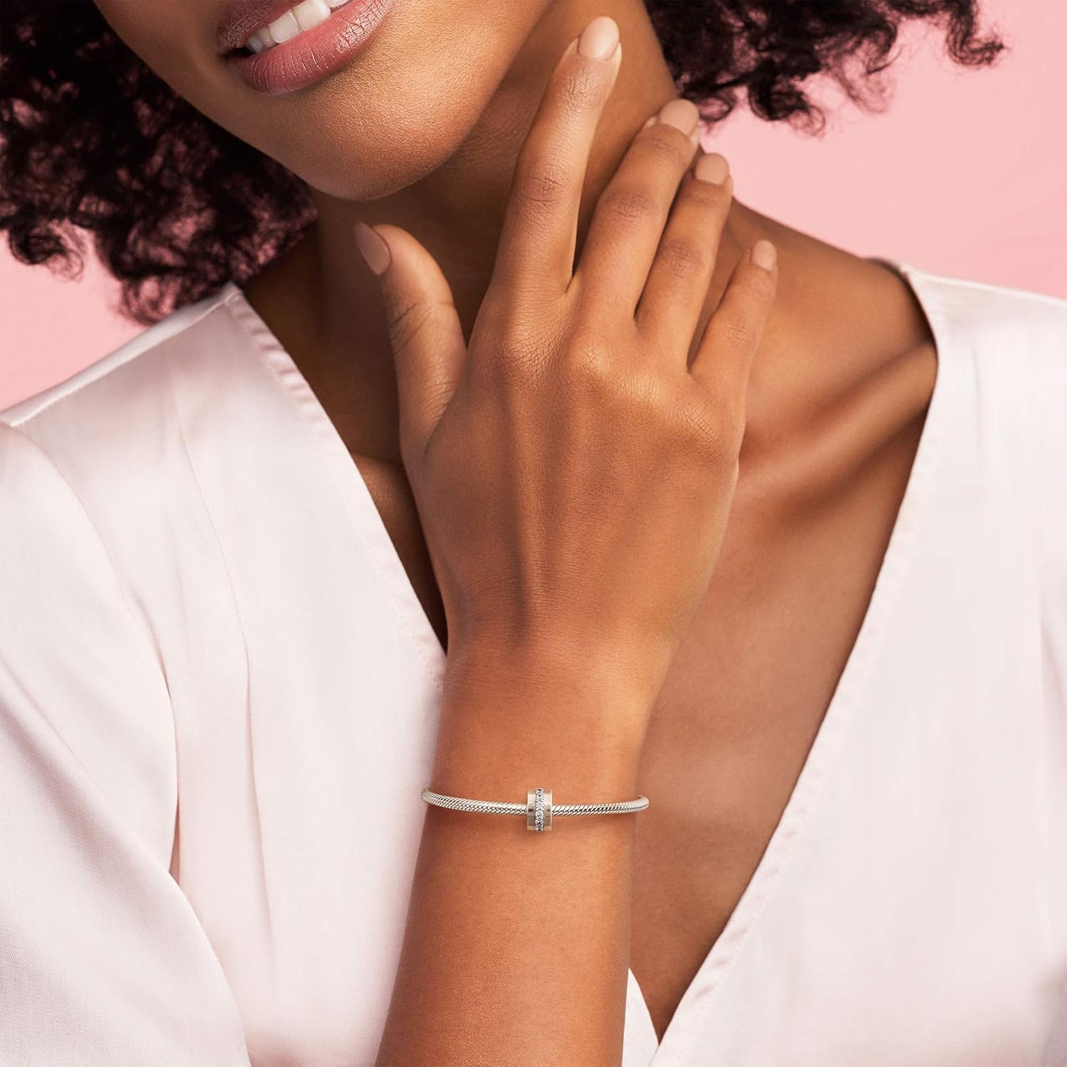 Pandora Jewelry Shining Path Clip Cubic Zirconia Charm in Sterling Silver: Jewelry