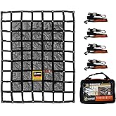 GLADIATOR CARGO NETS - Heavy Duty Cargo Net-(WLL): 1,500 lbs - TruckAccessory - Cargo Carrier - Truck Organizer -Truck Bed Cover-Trailer-Pickup-Boat-Jeep-SUV-5ft Bed (SGN-100) 4.75' x 6' ft.