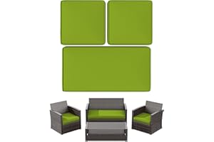 Snubbull 3 Pack Outdoor Patio Seat Cushions Replacement Covers Fit for 4 Pieces 4-Seater Wicker Rattan Patio Conversation Set Loveseat Chair Couch Furniture,36x18x2,18x18x2,Grass Green-Cover Only