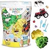 Creativity for Kids Sensory Pack: Farm, Sensory Toys for Toddlers, Pretend Play Farm Animals for Kids, Toddler Travel Toys & Easter Basket Stuffers (Ages 3+)