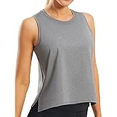JOYSPELS Ice Silk Crop Workout Tank Tops for Women Cool-Dry Sleeveless Loose Fit Yoga Shirts