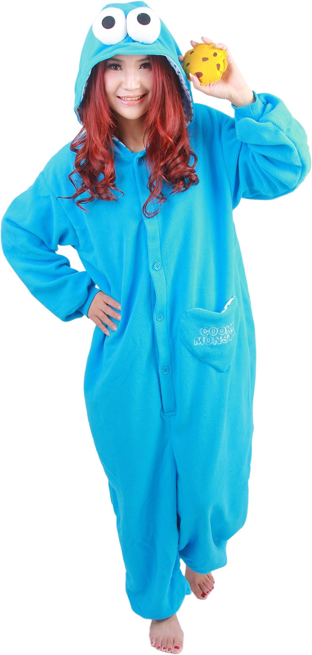 NOL Adult Unisex Onesie Pyjamas Cookie Monster Cosplay Costumes