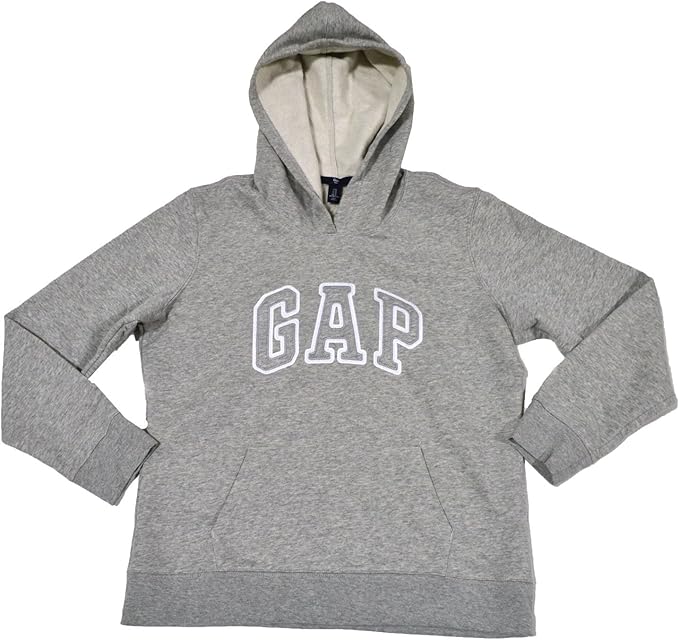 GAP Womens Fleece Arch Logo Pullover Hoodie (Gray, Large) Amazon.ca