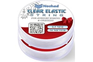Noshad® 30Meter Clear Elastic String, Spool of Streachy Cord, Thread for Crafts and Beading, DIY Projects, Bracelet & Jewelry Making. (0.5mm Pack of 2)