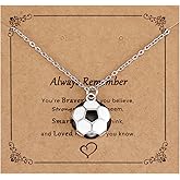 AHAETH Soccer Necklace Gifts for Women Soccer Mom Team Players Jewelry Soccer Ball Necklace