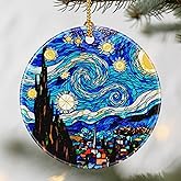 Van Gogh Starry Night Ornaments, Christmas Ornaments: Christmas Tree Decorations, Holiday Decor, Stocking Stuffers, Gift Ideas, Xmas Gifts & Gifts for Art Lover