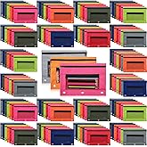 Tinlade 100 Pcs 3 Ring Binder Pencil Pouches Zipper Pouches Case with Mesh Window Ring Binder Pencil Bags Case for Christian Charity Donation Supplies(7 Colors)