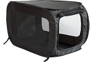 Beatrice Home Fashions Portable, Collapsible, Pop Up Kennel Travel Cat and Dog Crate, 32.5" L x 19.5" W x 19.5" H, Black