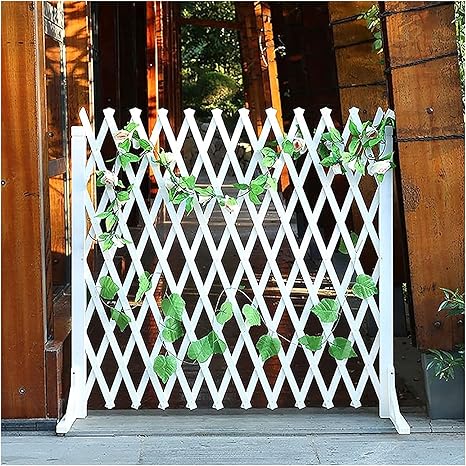 Amazon Co Jp ホワイト延長木製フェンス 屋外の独立した望遠鏡格子板 家の装飾 ガーデングリッド装飾 ペットフェンス Size H80xl160cm Diy 工具 ガーデン