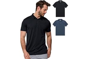 INTO THE AM Performance Dri Fit Polo Shirts for Men S-4XL - Quick Dry Moisture Wicking Athletic Sport Collar Work Shirts
