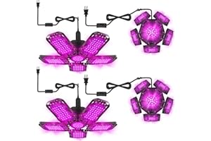 TENDIST Deformable LED Black Light 100W, Blacklight with Plug and Switch, Black Lighting for Glow Party, Purple Neon UV Lamp Bulb Lightbulb for Halloween Decor, Bedroom, Tapestry (13'', Count, 4)