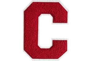 GROZON 4-1/2" Letterman Jacket Patches Red Chenille Letter Patches Iron on Letter Patches Varsity Letter Patches for Clothing (red-C)