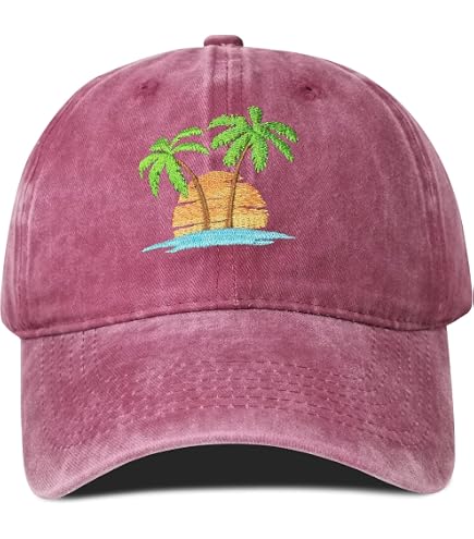 Palm Tree Hat, Hawaii Tropical Palm Tree Baseball Cap, Summer