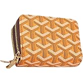 LFWATAXY PU Leather Accordion Card Wallet, Double-Layer Zippered Card Holder for Women Men Multi-Slot Large Capacity Card Organizer Compact Travel Wallet with Coin Purse ID Window (Yellow)