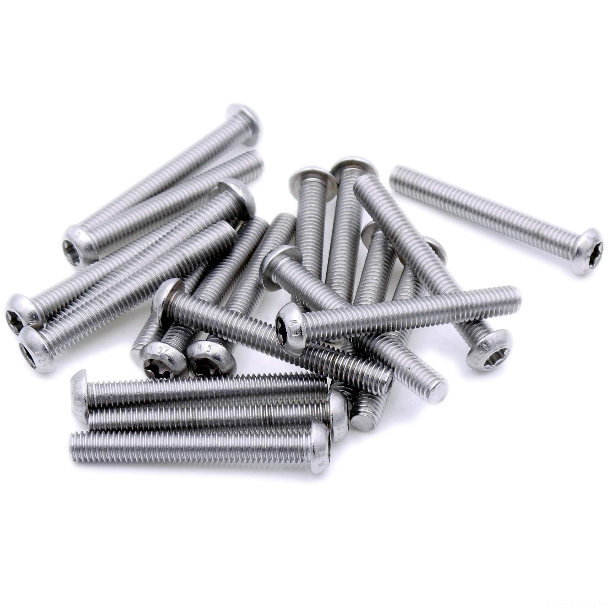 M4 (4mm x 8mm) TX Socket Button Machine Screw (Bolt) - Stainless Steel (A2) (Pack of 20)