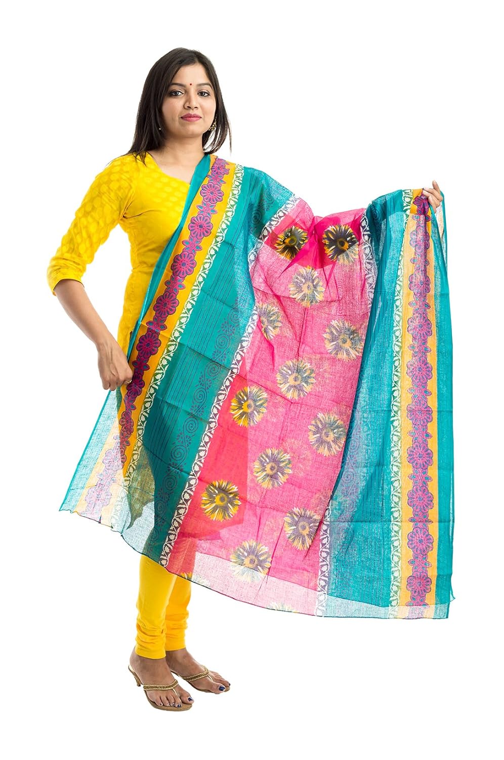 lodestone women's cotton printed dupatta (multi-coloured)
