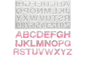 CHINSHWEHAW Silicone Letter Molds for Resin Casting - Alphabet Number Jewelry Making, Premium Flexible Reusable DIY Craft Molds for Beginners Teenager Adults, Epoxy Mold for Keychains Charms DIY Gifts (A-Z, 0-9)