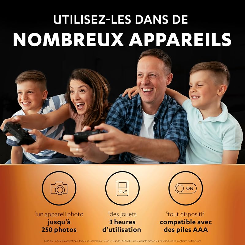 Rechargeables Piles AAA (Lot de 4) 1.2V, 750 mAh, NiMH