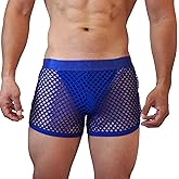 JOCKMAIL Men's Mesh Boxer Briefs Hot Low Waist Sexy Uderwer Breathable Fishnet Trunks