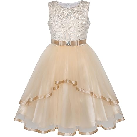 Sunboree Mädchen Kleid Blume Blau Belted Hochzeit Brautjungfer Gr. 98-146
