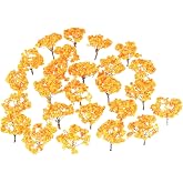 Yetaha 25PCS Model Miniature Maple Tree, HO Scale Model Tree Railroad Scenery Artificial Wargame Diorama Supplies for Micro Landscape Plant DIY Crafts Garden Ornament, Height 2.6inch/6.5cm