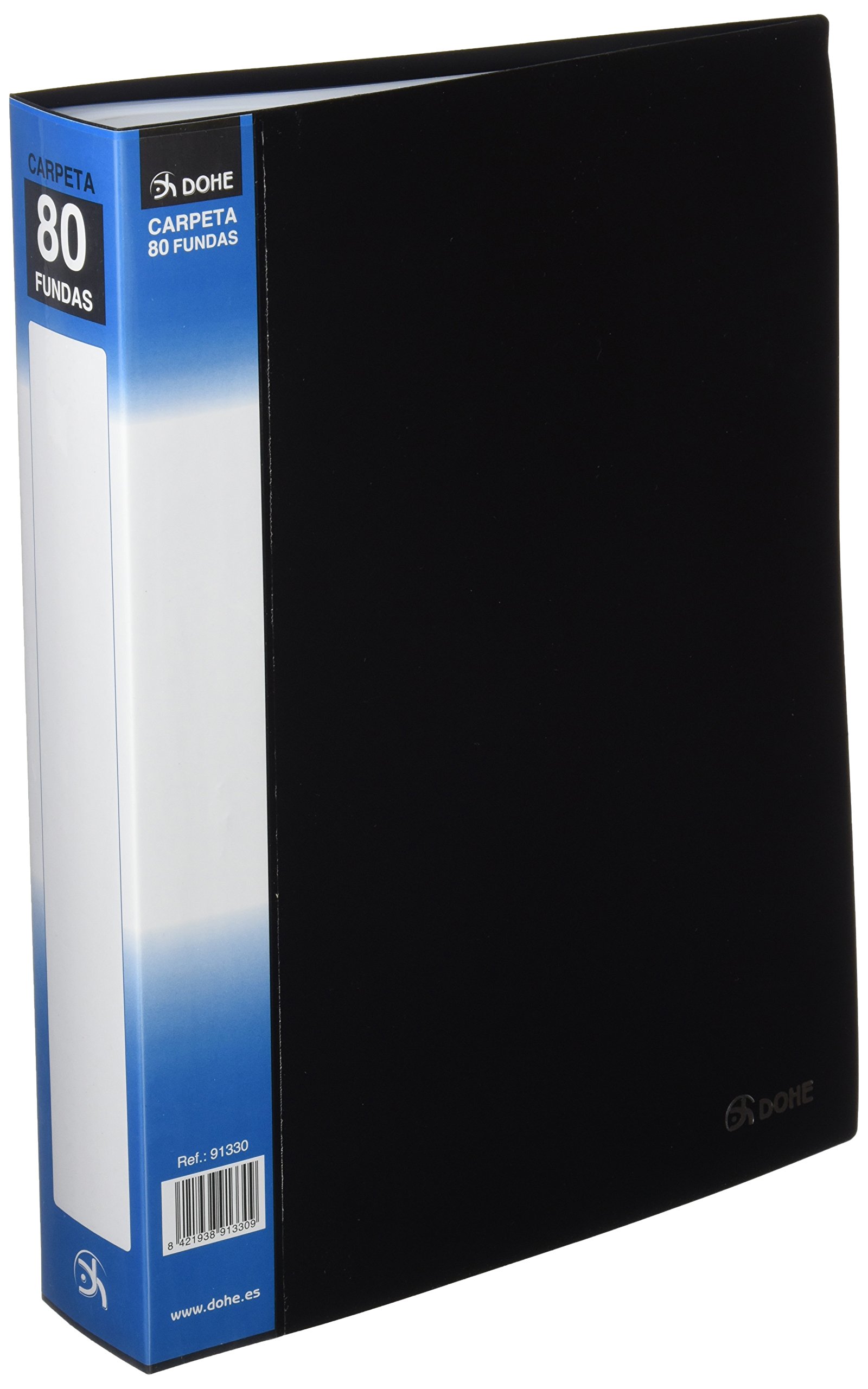 dohe 91330 – Folder 80 Sleeves, Customizable Spine, Black