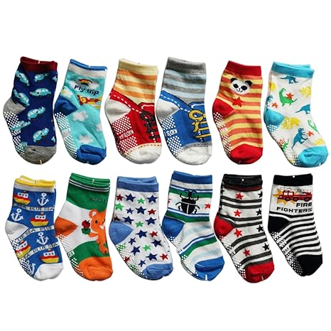 OKPOW 12 Paar Baby Kleinkinder Kleinkind Socken Hell Zufällige Farbige Socken Anti-skid Baumwolle Socken Geschenk