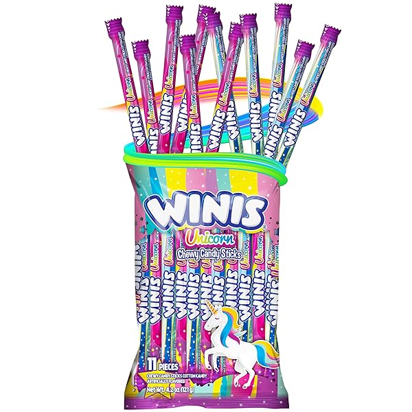 WINIS UNICORN | CHEWY CANDY SWIRL | COTTON-CANDY FLAVORED | SHARING SIZE 4.3 OZ BAG – 11 PIECES | EASTER CANDY VARIETY BAG