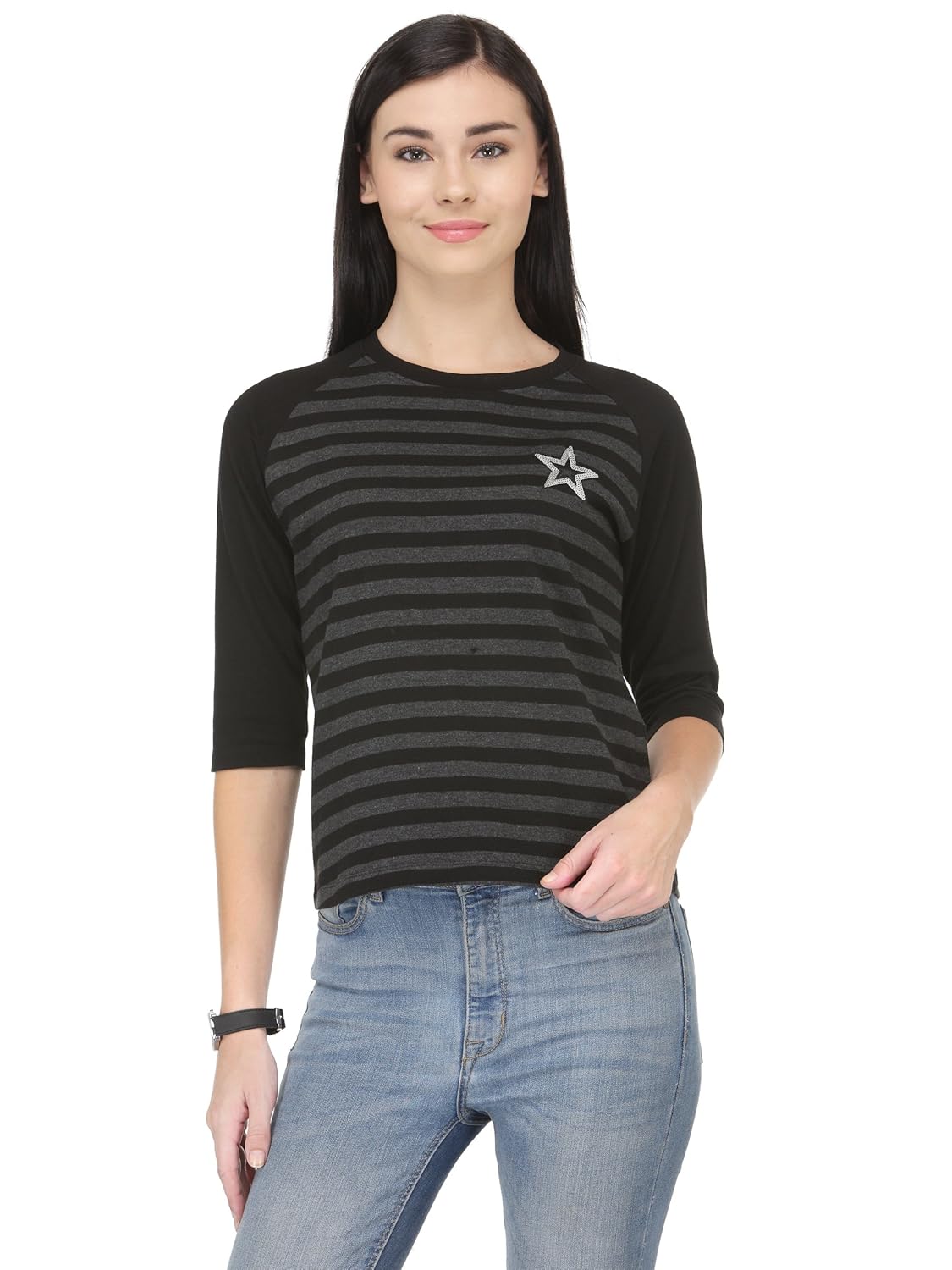 unshackled women's striped t-shirt