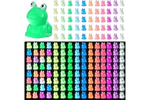 GliSun 165 Pcs Luminous Mini Resin Frogs Glow in The Dark 11 Colors Mini Animals Miniature Figurines for Fairy Garden DIY Landscape Craft Accessories Ornament and Dollhouse Birthday Party Favors
