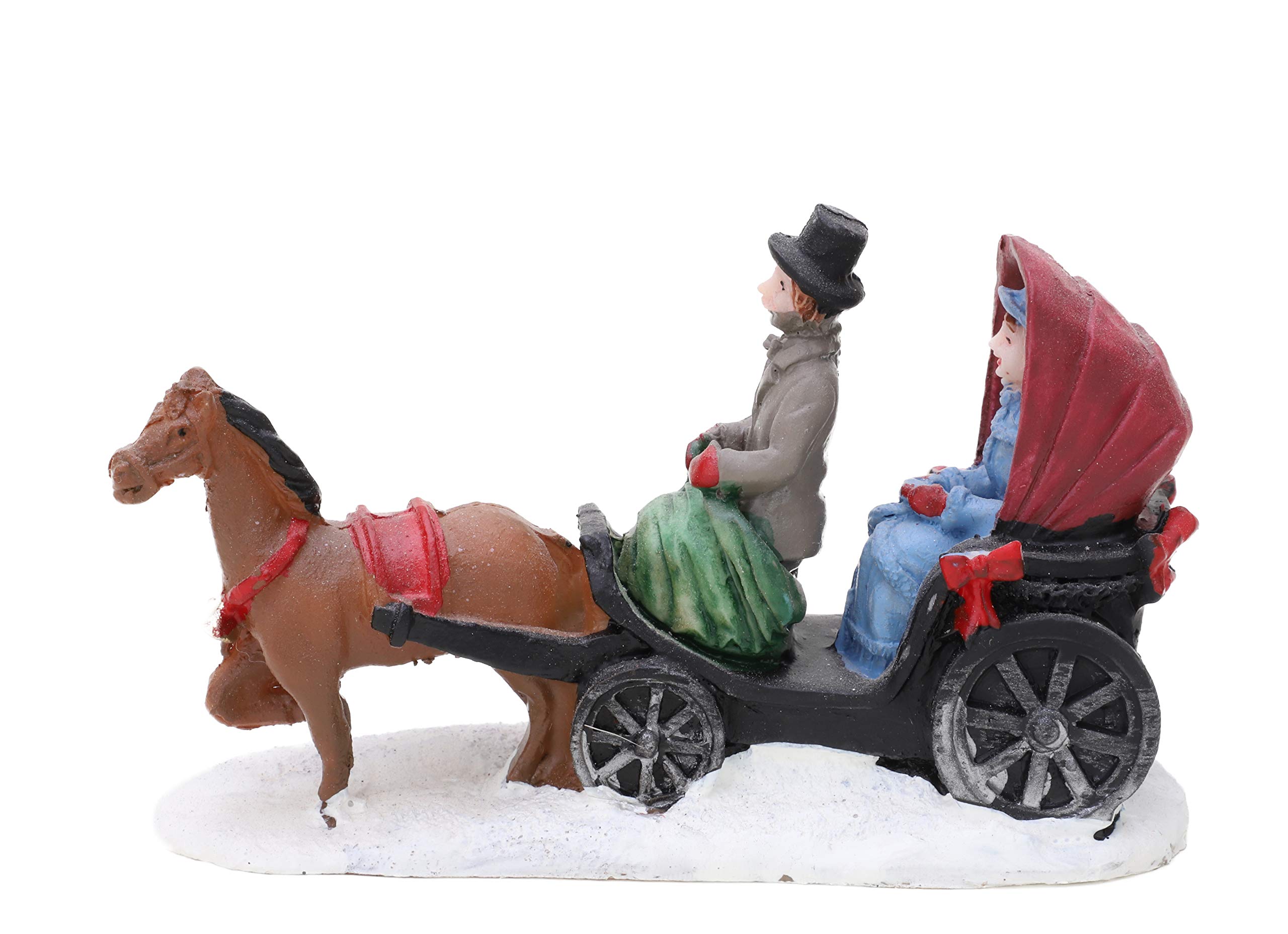 Toyland® Mini Resin Christmas Collectible Ornament - Village Scene Accessories - Xmas Figures (Carriage Ride 3.5 x 2.6 Inch)