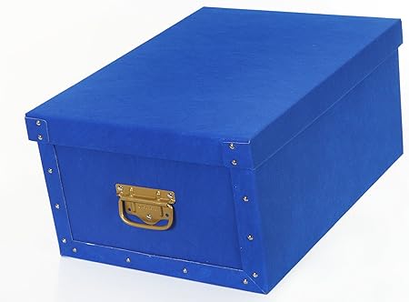 Deko – Cajas Cartón de Almacenaje bauli airtex-ks Azul caja para el hogar Oficina Ropa Caja