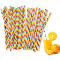 Rainbow Paper Drinking Straws, 100 Counts Disposable Solid Single Plain Color In Assorted 7 Colors Multi Colors Straws Paper Straw for DIY Crafts, Birthday Party, Cake Pop Sticks Rainbow Paper Drinking Straws, 100 Counts Disposable Solid Single Plain Color In Assorted 7 Colors Multi Colors Straws Paper Straw for DIY Crafts, Birthday Party, Cake Pop Sticks