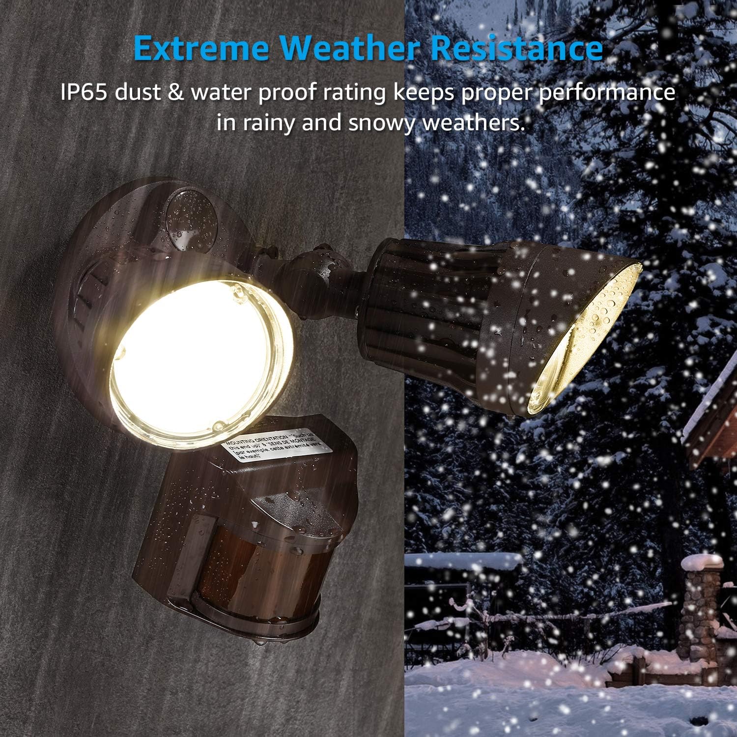 LEONLITE LED Security Lights, Motion Sensor Flood Light Outdoor, 20W(150W Equiv.), Waterproof IP65, 3000K Warm White, ETL Listed, Adjustable 2-Head Outdoor Lighting, Bronze: Home Improvement