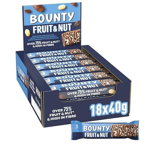 Bounty Fruit & Nut Milk Chocolate Snack Bars 18 x 40g