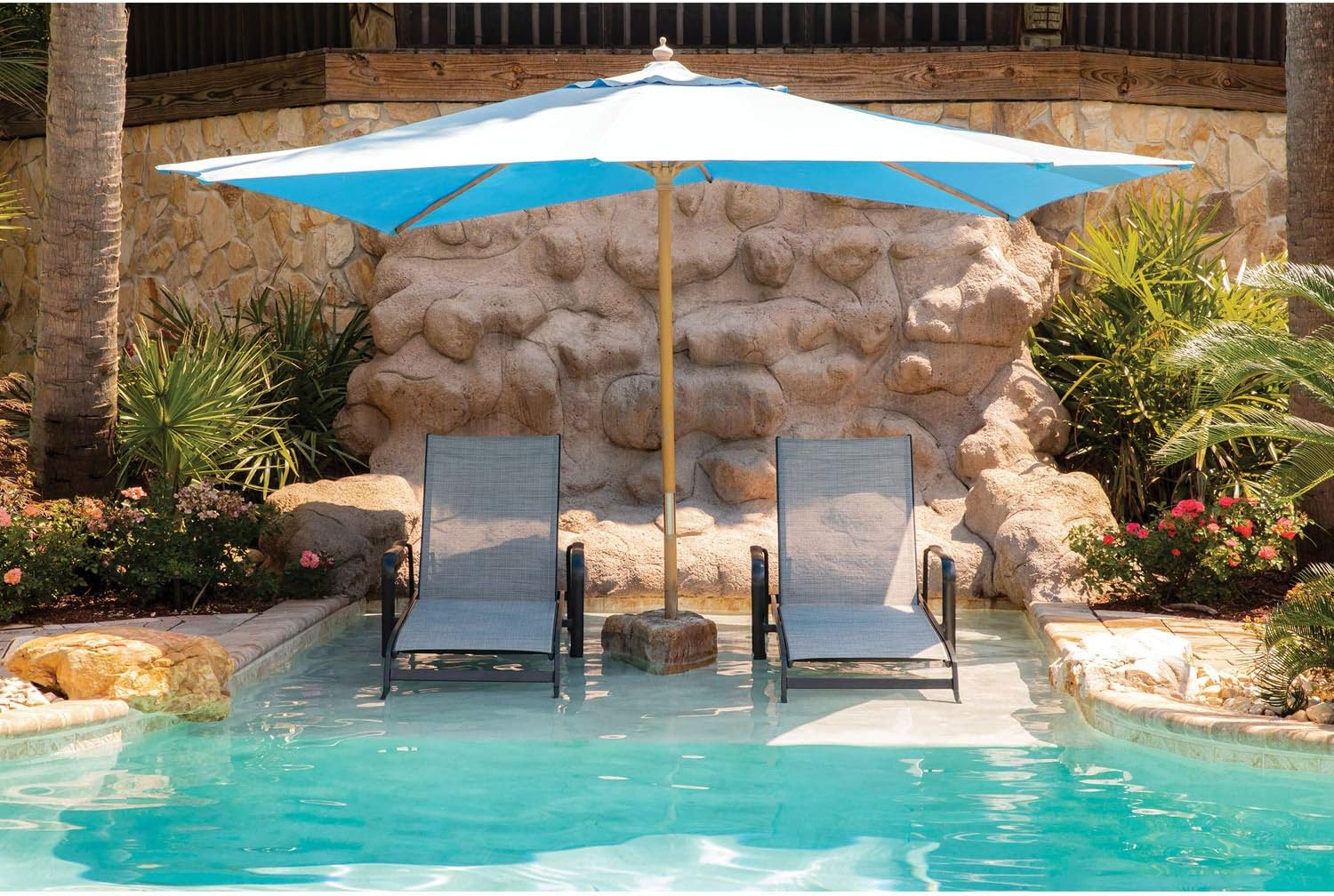 Hanover FOXCHS2PC-GRY Foxhill 2-Piece All-Weather Grade Aluminum Chaise Lounge Chair Set Commercial Outdoor Furniture, Gray/Gunmetal : Garden & Outdoor