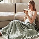 ACCU-WARMTH Heated Blanket Throw Size Fast Warming Heating Electric Throw Blanket with 6 Heat Settings & 4 Hours Auto-Off, Ideal Gift for Her, 50"x60", Sage Green
