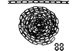5 Meter 8MM Plastic Chain - Black | Highly Visible Plastic Barrier Chain | Durable Safety Chain for Crowd Control, Constructi