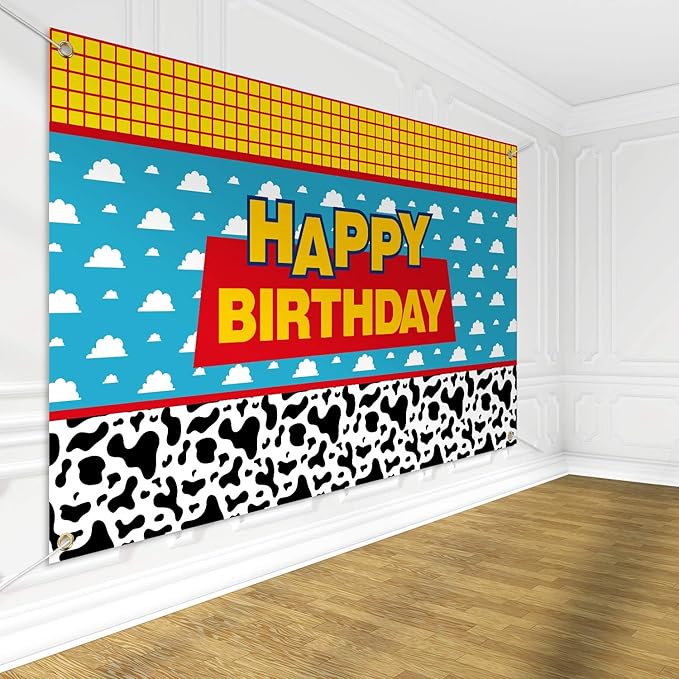 Edcott 7x5ft Toy Story Theme Toile De Fond Joyeux Anniversaire Fete Enfants Fils De Bande Dessinee Jaune Grille Blanc Nuage Bleu Arriere Plans Pour Photoshop Studio Decors High Tech Decors Zwembaddebeemd Nl