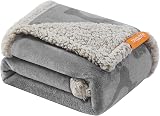 Feandrea Waterproof Dog Blanket Sherpa Fleece 101 x 73 cm Grey