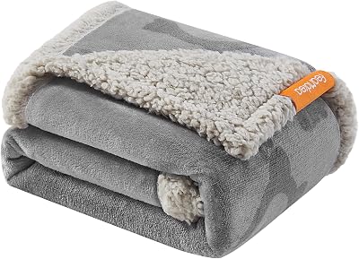 Feandrea Waterproof Dog Blanket Sherpa Fleece 101 x 73 cm Grey