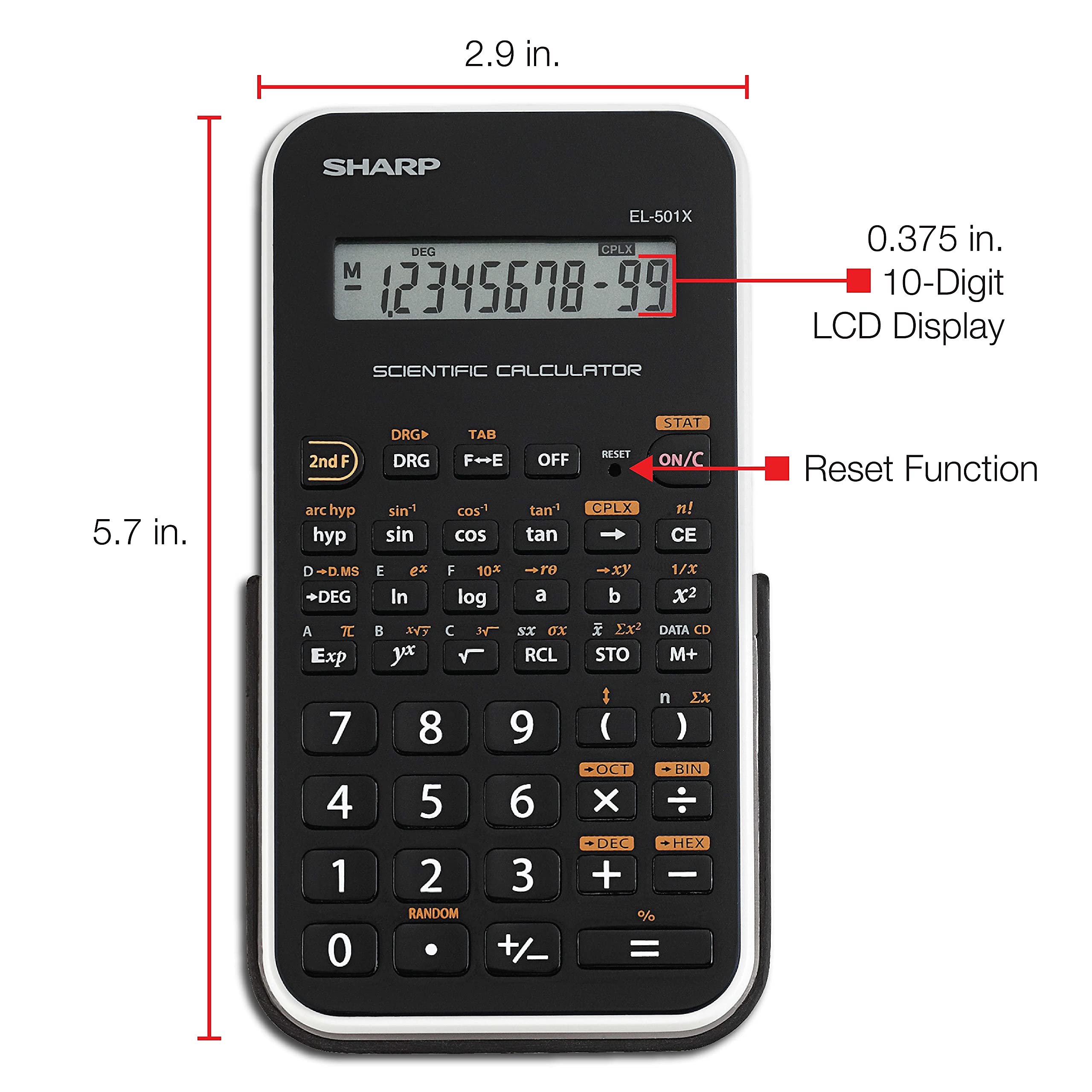Sharp EL501X2BWH Engineering/Scientific Calculator