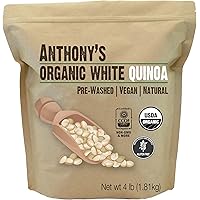 Anthony's Organic White Whole Grain Quinoa, 4 lb, Gluten Free & Non GMO