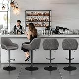 Yaheetech Bar Stools Set of 2 Adjustable Swivel PU Leather Grey view 7