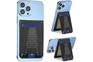 for MagSafe Wallet Stand for iPhone 16/15/14/13/12 Series, Magnetic Cards Holder, RFID Leather,Black